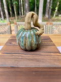 Hand-Built Ceramic Pumpkin - Large Green