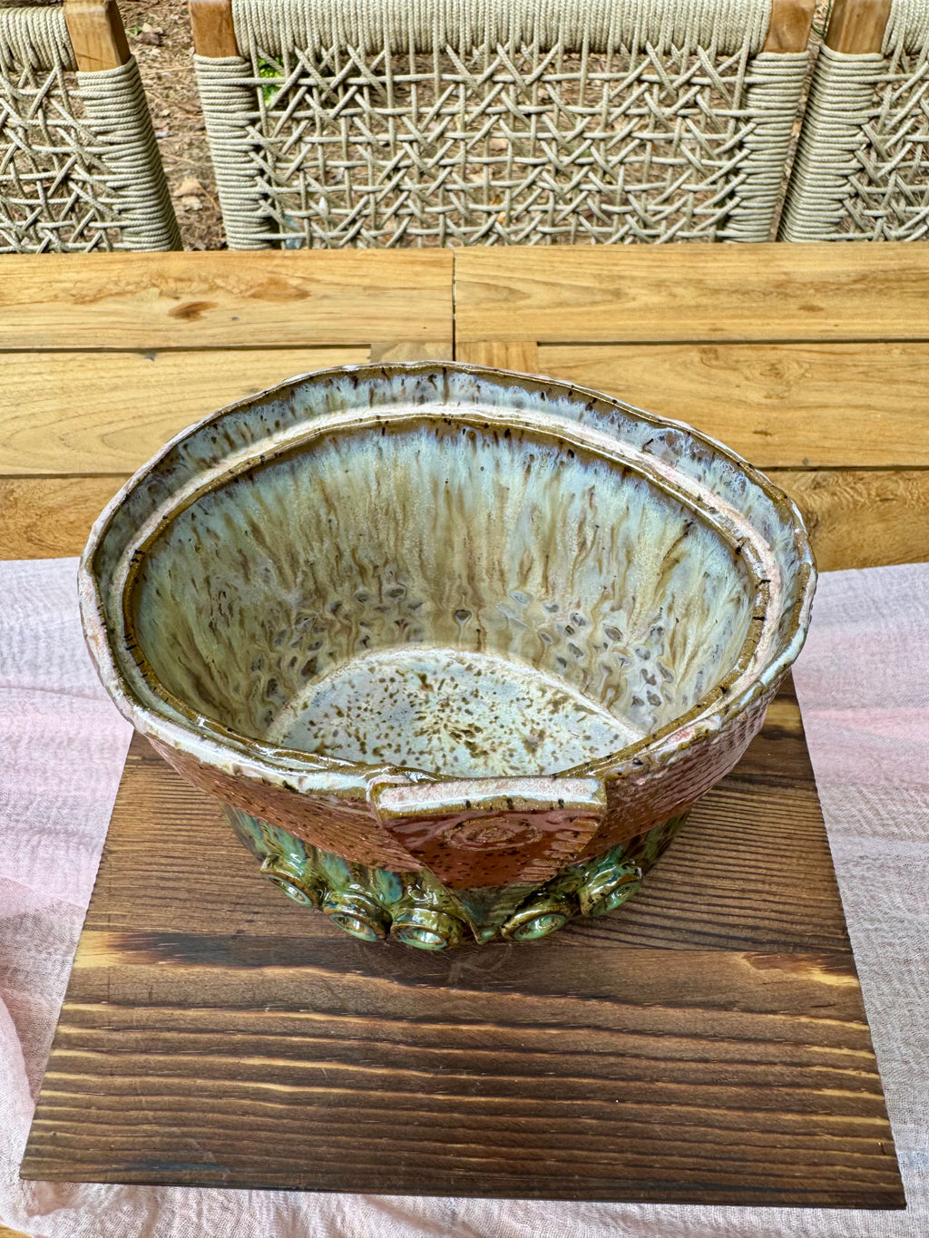 Copper Crown Footed Planter