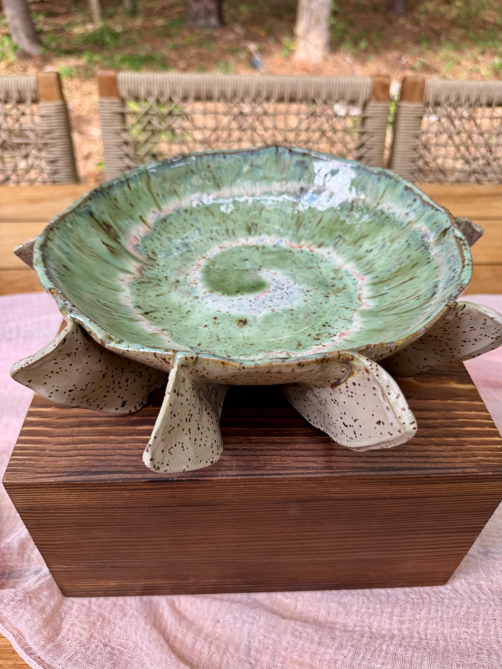 Seafoam Swirl Flower Bowl