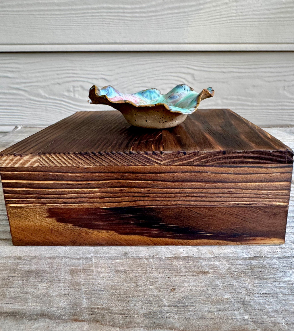 Lily Pad Trinket Dish — Seafoam & Rose