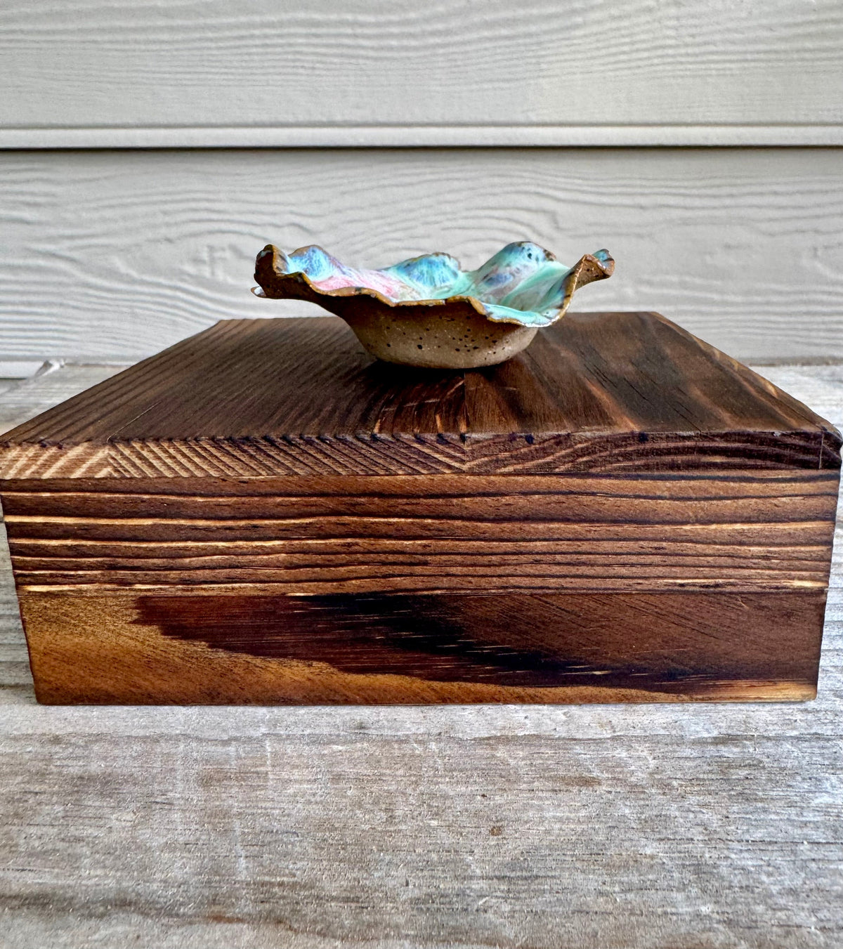 Lily Pad Trinket Dish — Seafoam & Rose