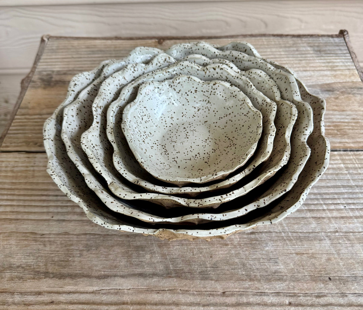Speckled Stone Nesting Bowl Set (Set of 5)