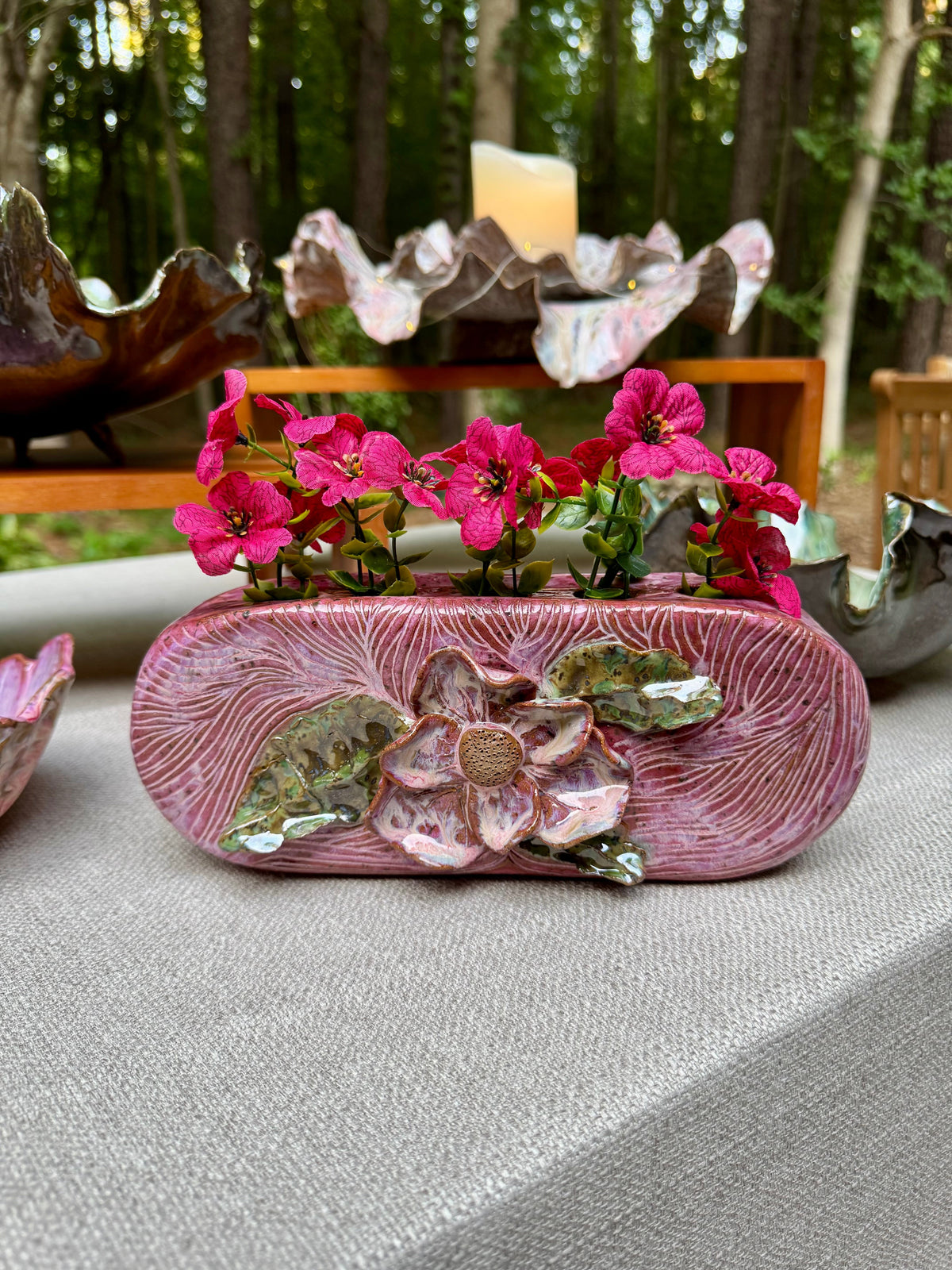Magnolia Flower Frog Vase