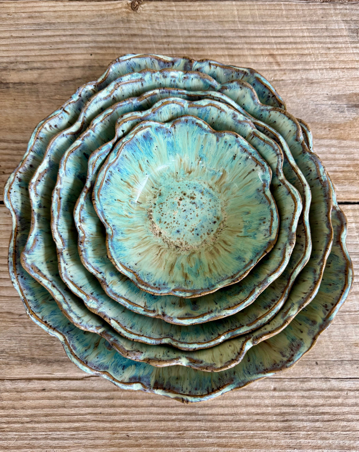 Ocean Bloom Nesting Bowl Set (Set of 5)