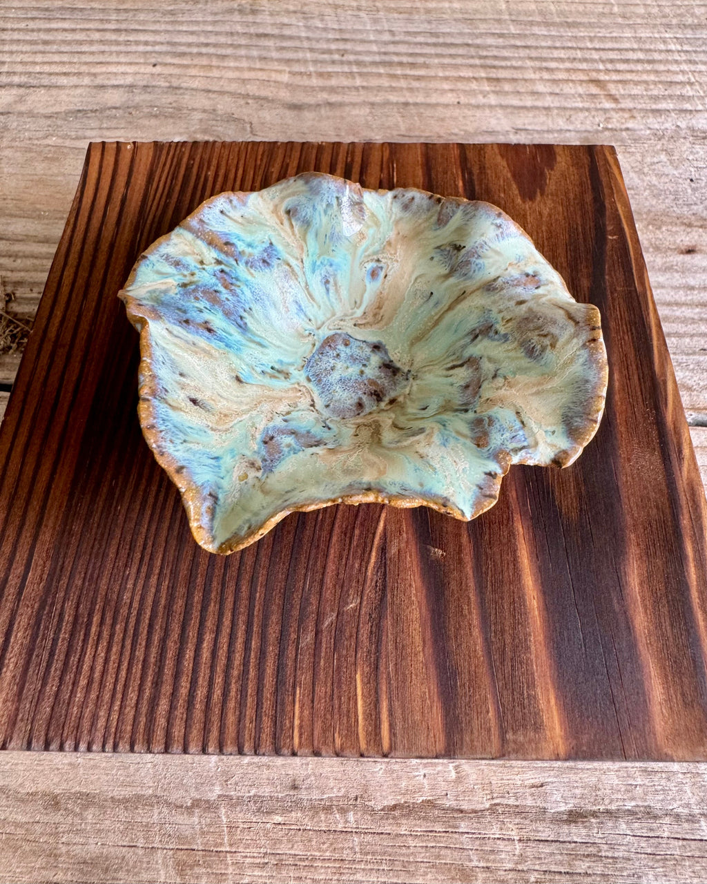 Tide Pool Trinket Dish — Teal & Sand