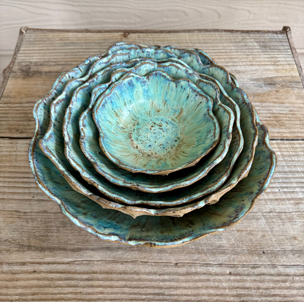 Ocean Bloom Nesting Bowl Set (Set of 5)