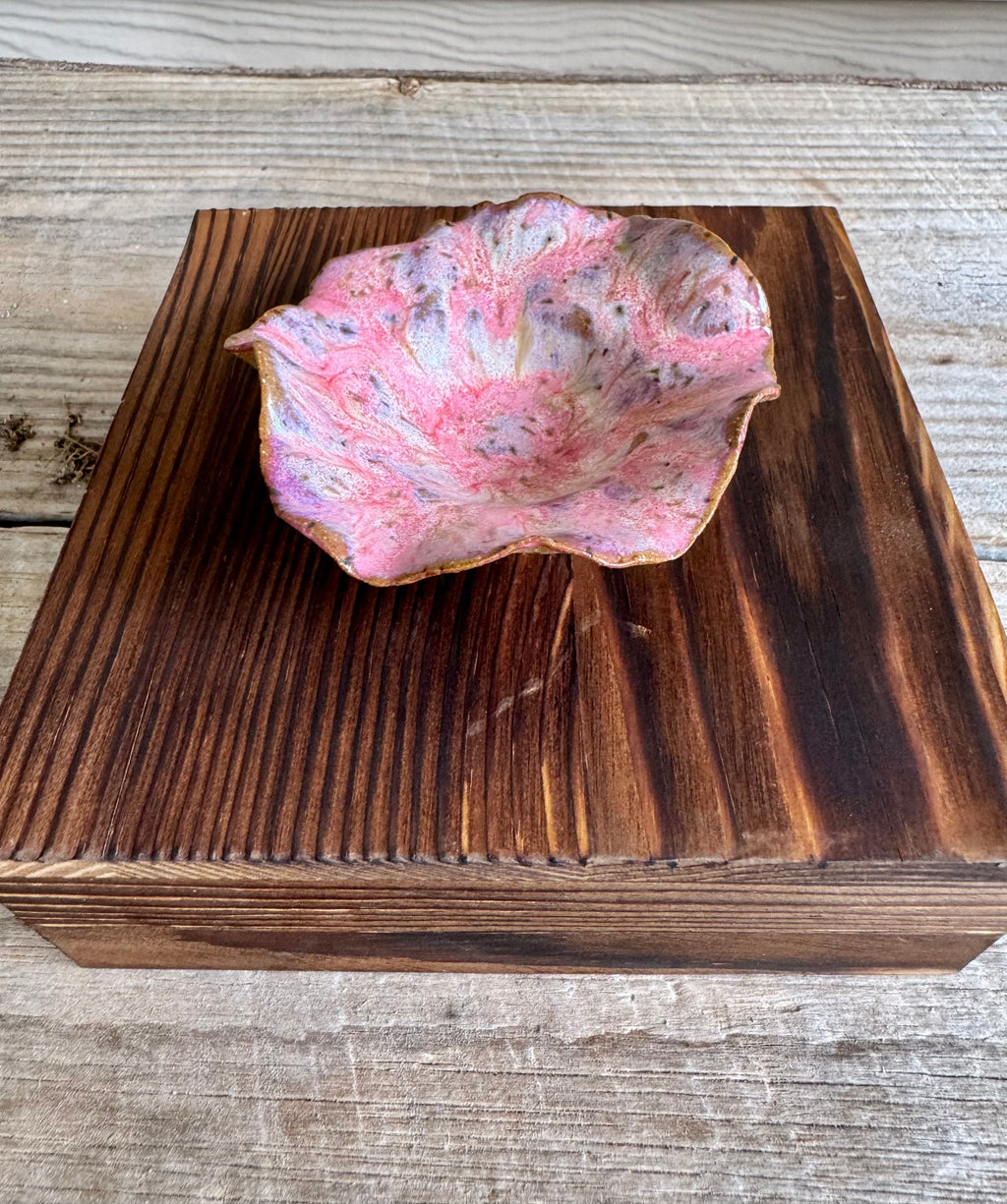 Rose Petal Trinket Dish — Pink & Lavender