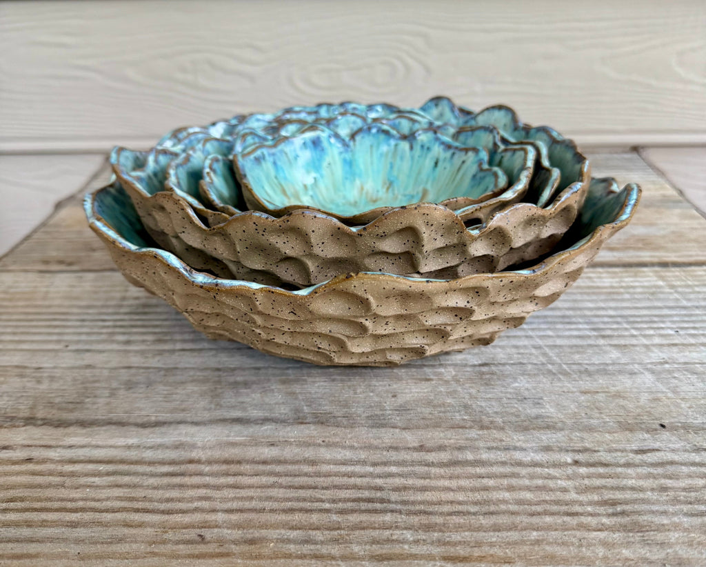 Ocean Bloom Nesting Bowl Set (Set of 5)