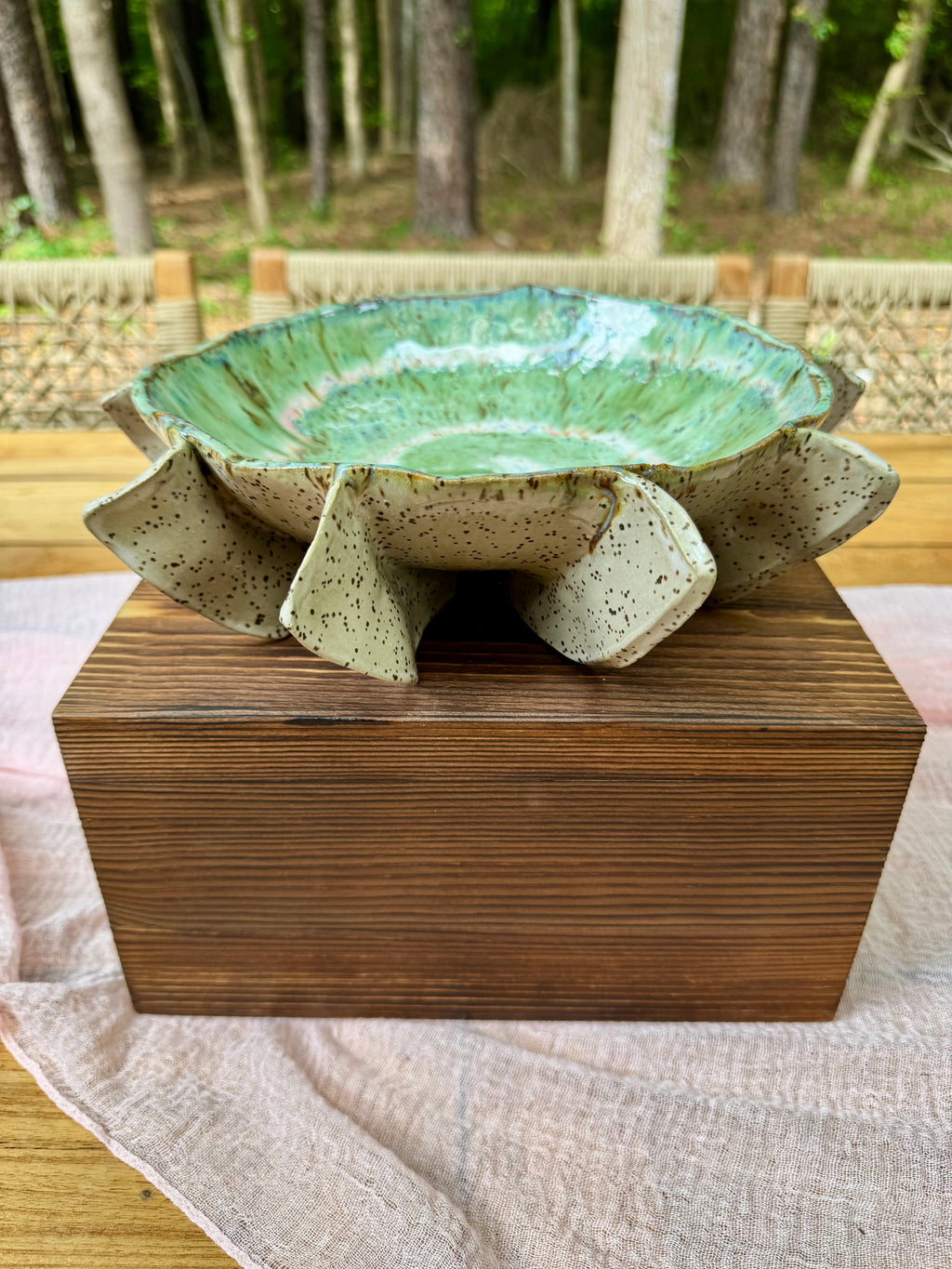 Seafoam Swirl Flower Bowl
