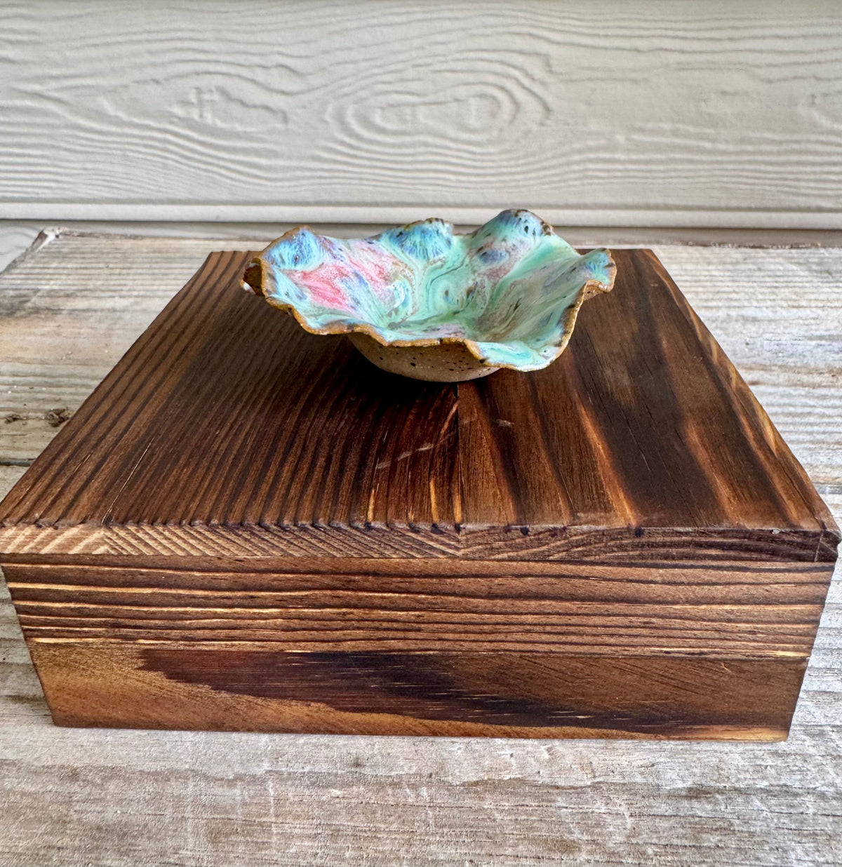 Lily Pad Trinket Dish — Seafoam & Rose