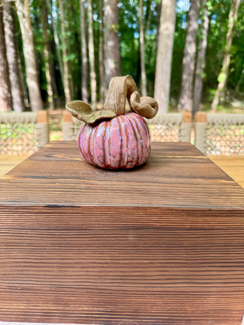 Hand-Built Ceramic Pumpkin - Large Pink