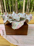 Rose Petal Ruffle Pedestal Bowl