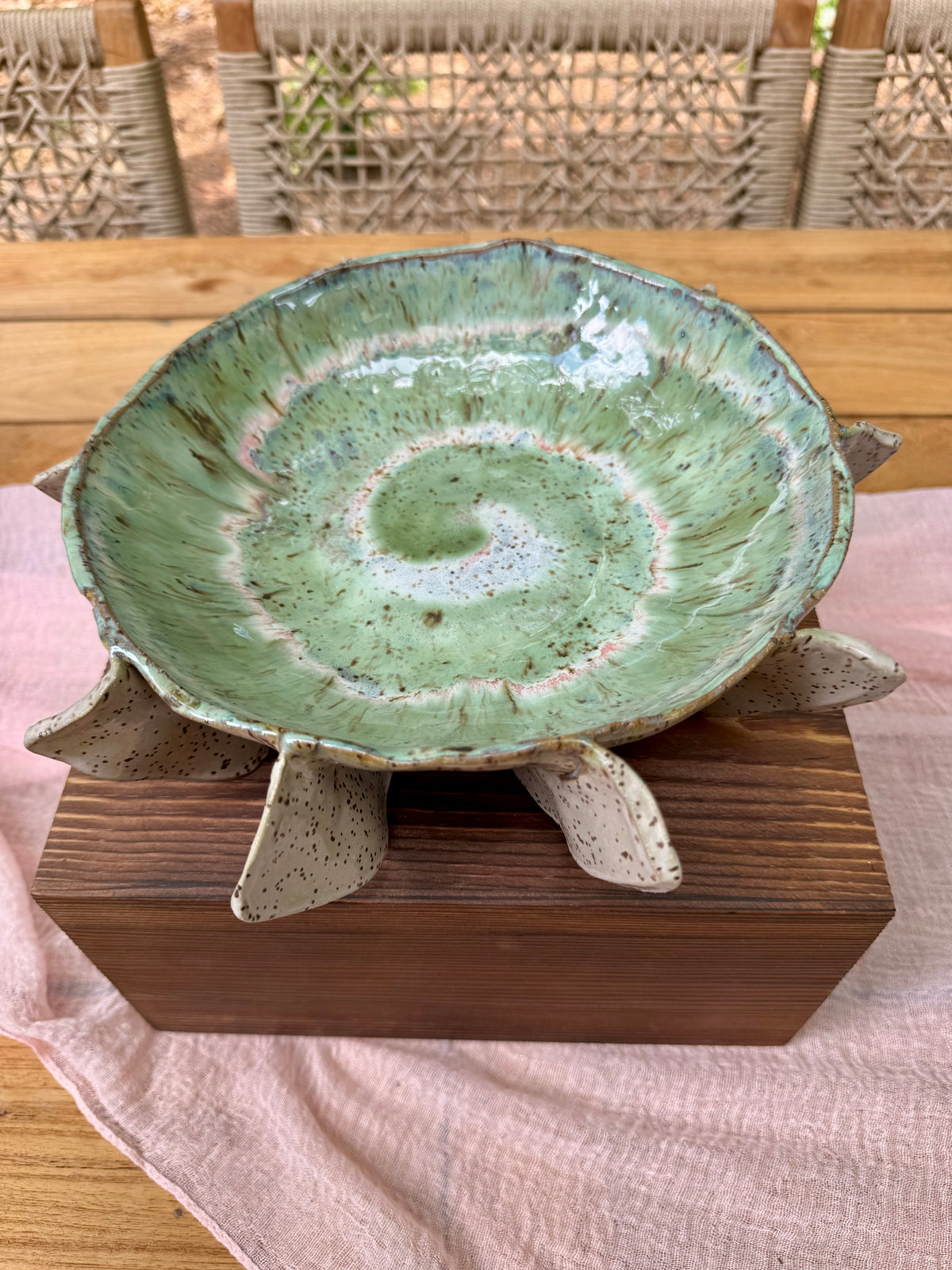 Seafoam Swirl Flower Bowl