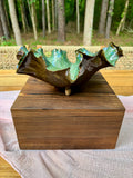 Emerald Ruffle Footed Bowl