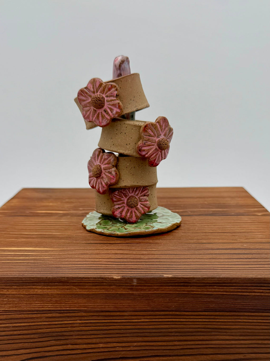 Blush Wildflower Ceramic Napkin Rings — Set of Four