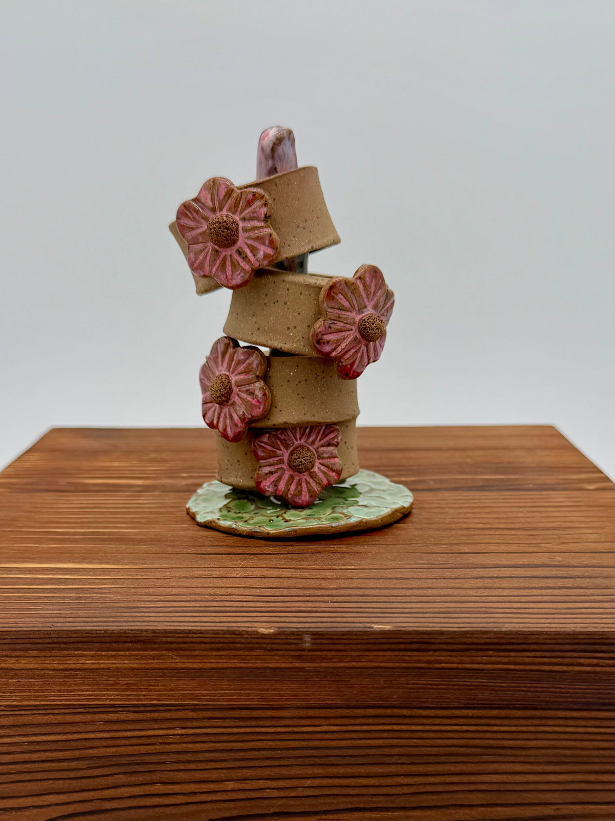 Blush Wildflower Ceramic Napkin Rings — Set of Four