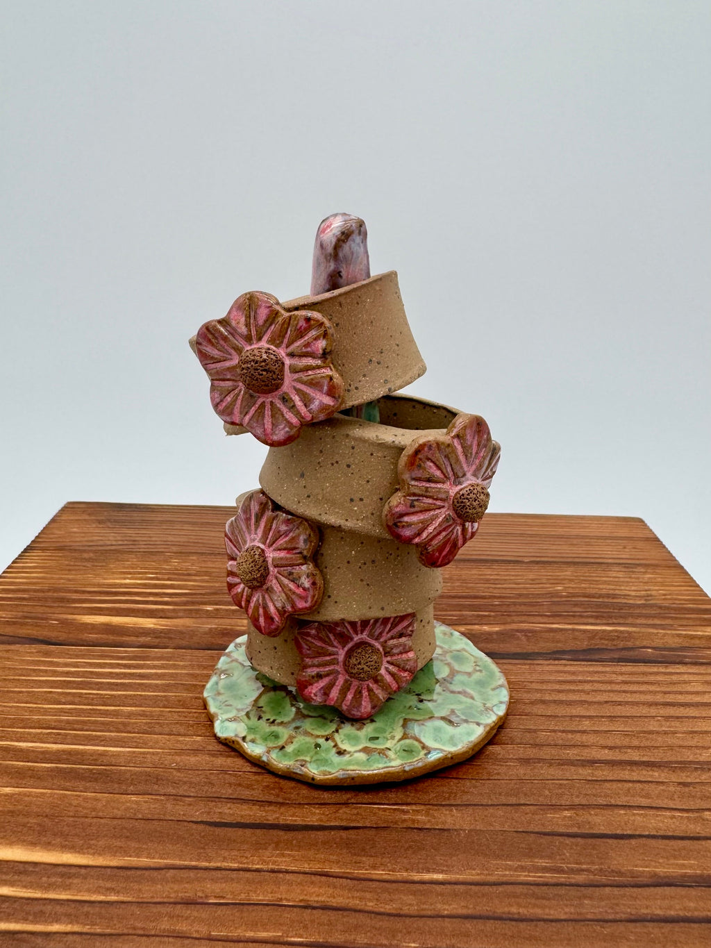 Blush Wildflower Ceramic Napkin Rings — Set of Four