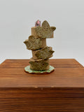 Woodland Leaf Ceramic Napkin Rings — Set of Four