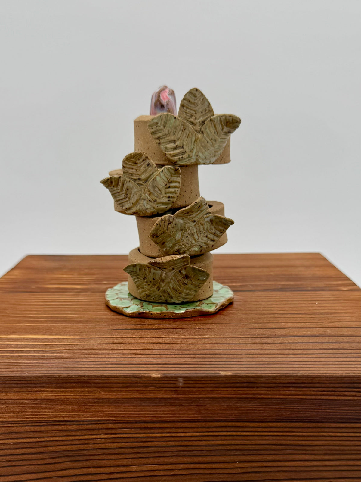 Woodland Leaf Ceramic Napkin Rings — Set of Four