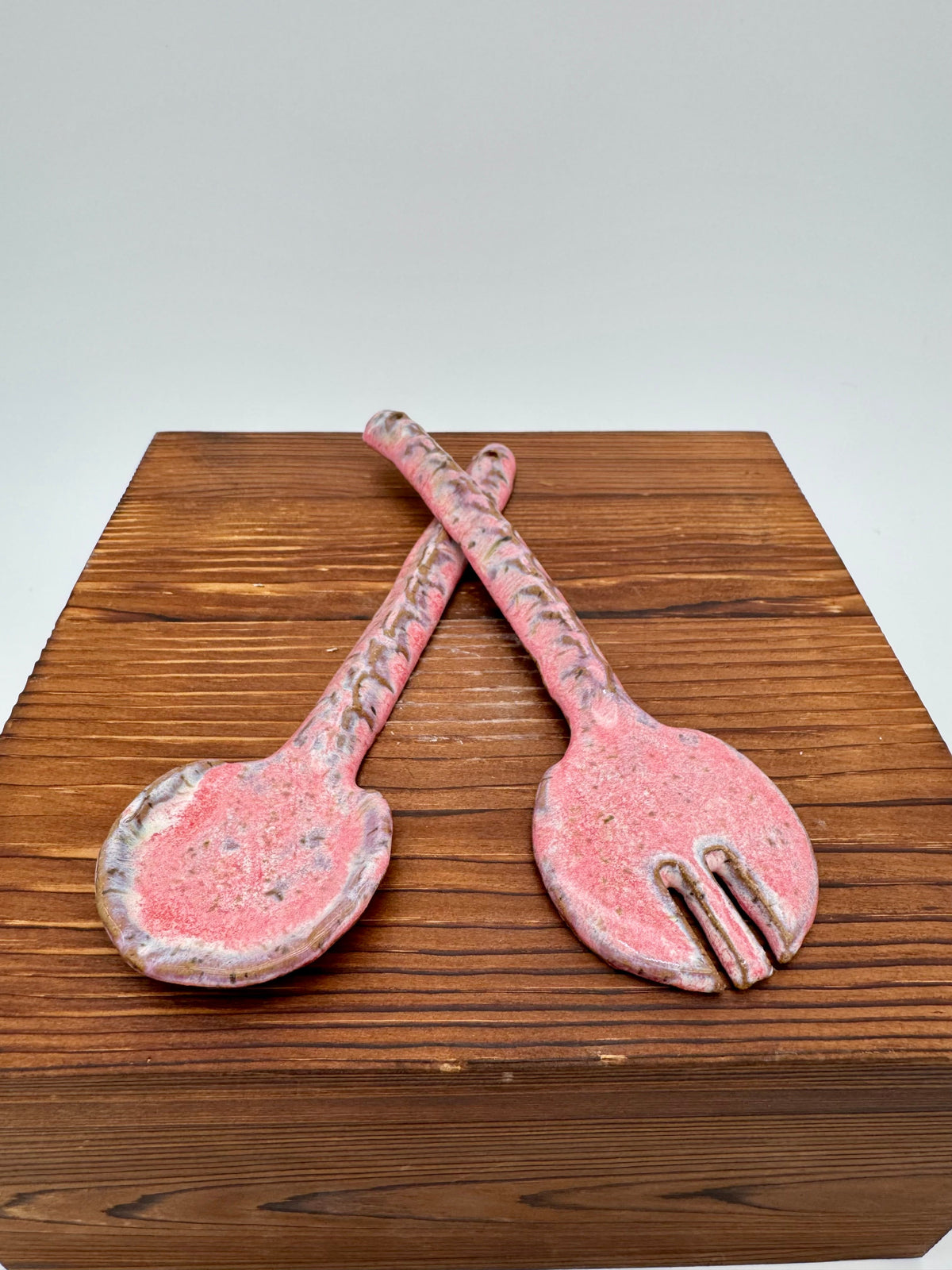 Blush Garden Ceramic Salad Servers — Set of Two