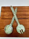 Sage Garden Ceramic Salad Servers — Set of Two