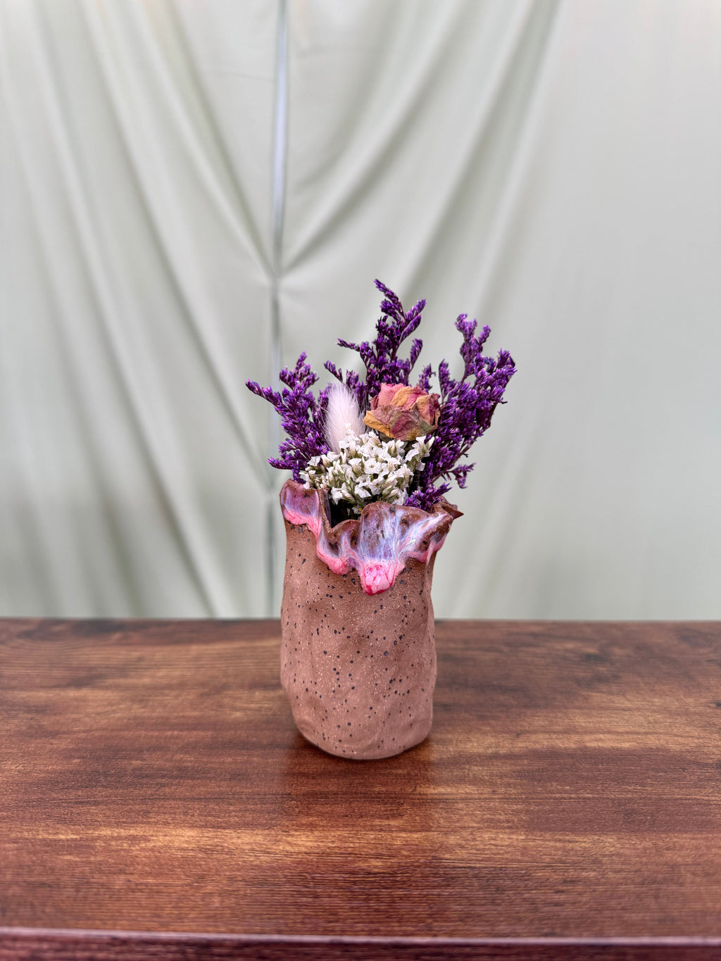 Violet Ruffle Bud Vase