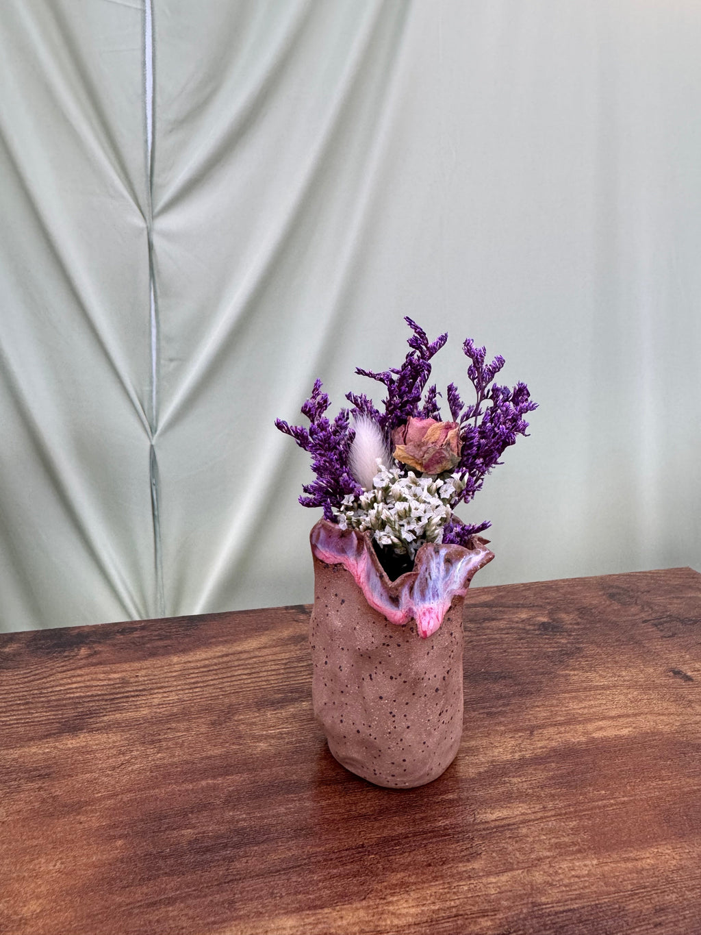 Violet Ruffle Bud Vase