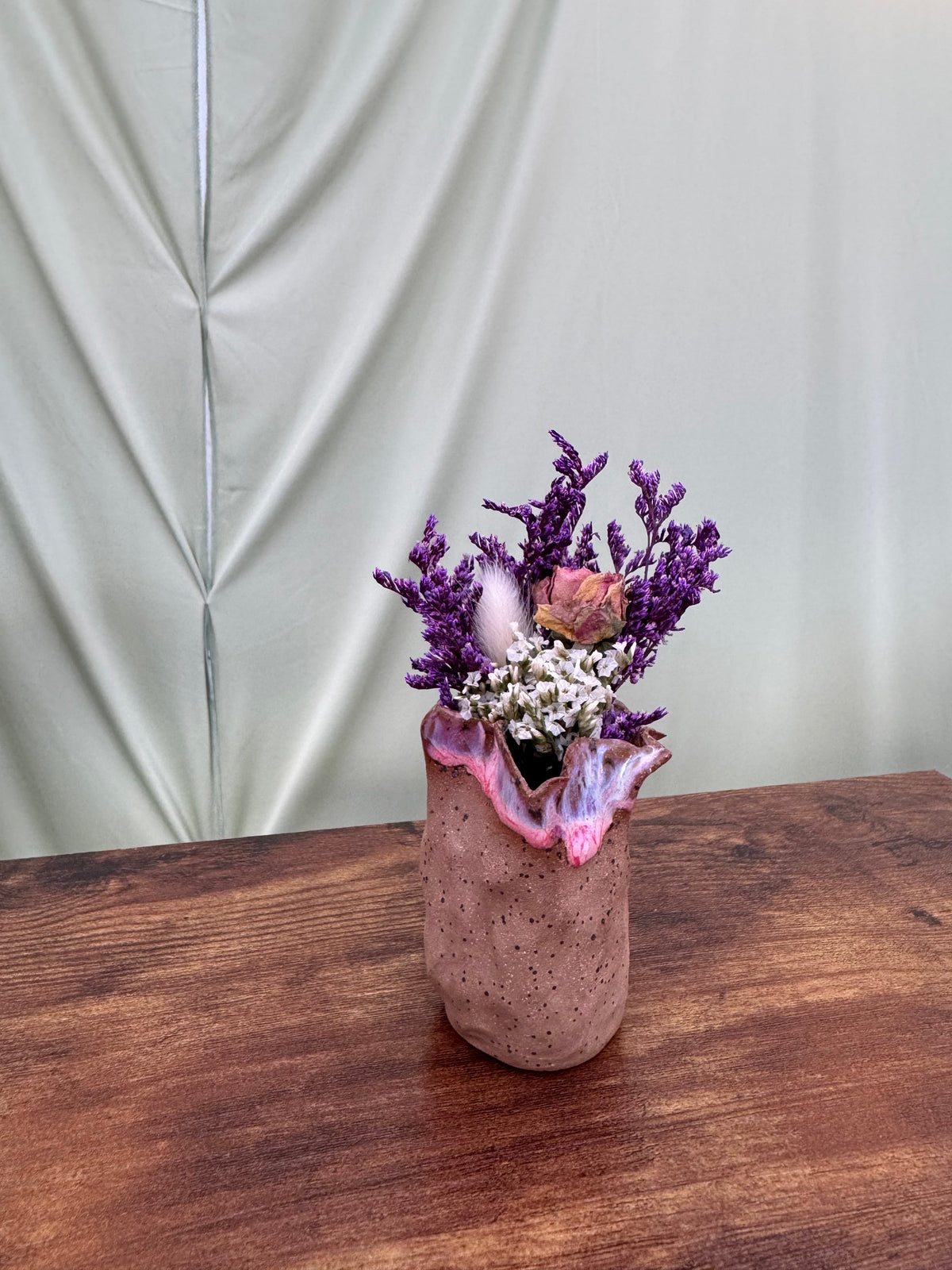 Violet Ruffle Bud Vase