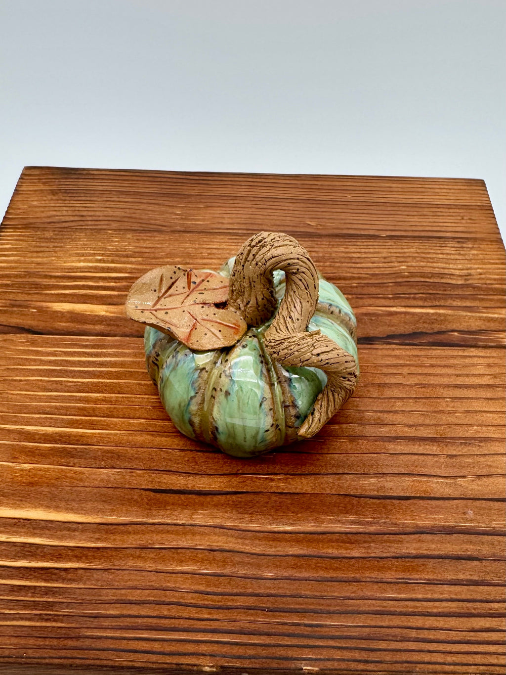 Sage Harvest Ceramic Pumpkin — Small